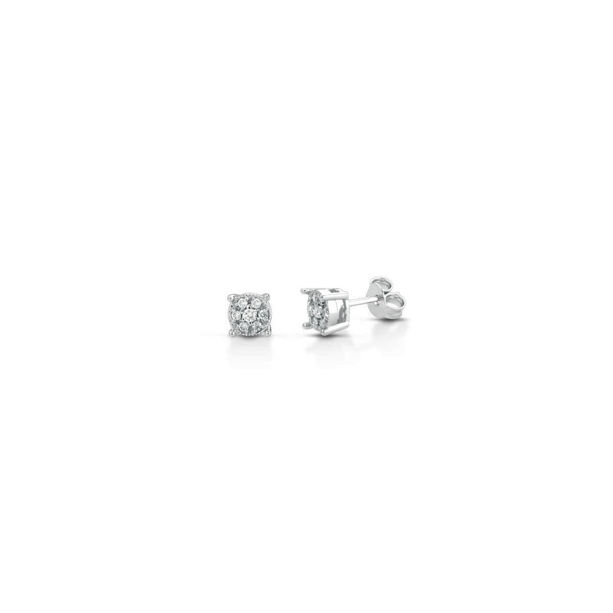 ORECCHINI FANTASIA IN ORO BIANCO 18 K CON DIAMANTI NATURALI E VVS