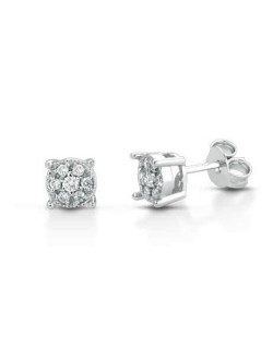 ORECCHINI FANTASIA IN ORO BIANCO 18 K CON DIAMANTI NATURALI E VVS