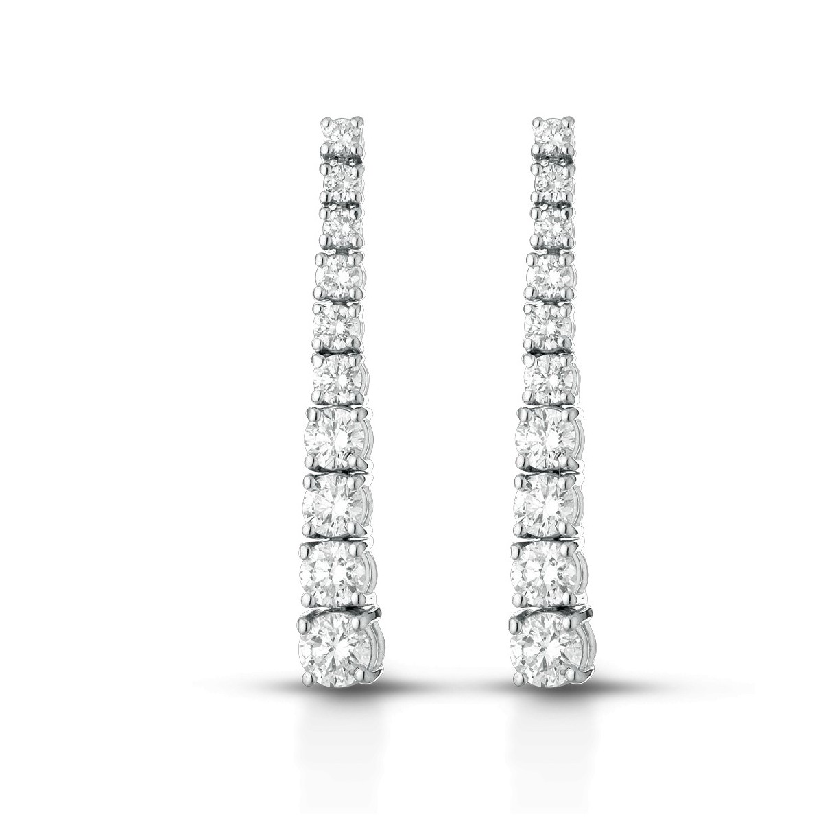 ORECCHINI FANTASIA IN ORO BIANCO 18 K CON DIAMANTI NATURALI E VVS