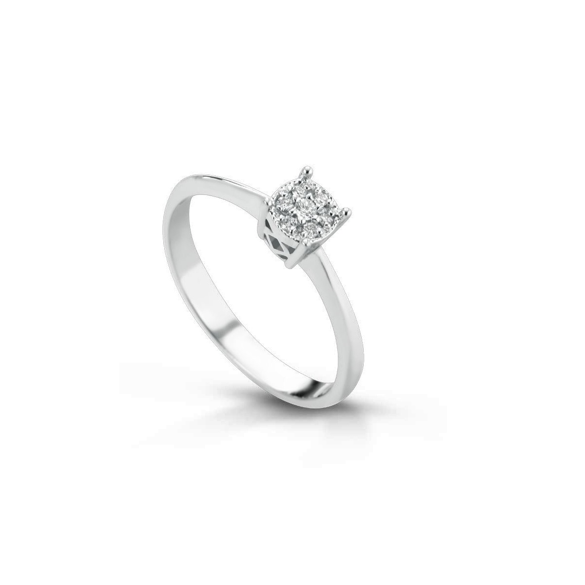 ANELLO FANTASIA IN ORO BIANCO 18 K CON DIAMANTI NATURALI E VVS