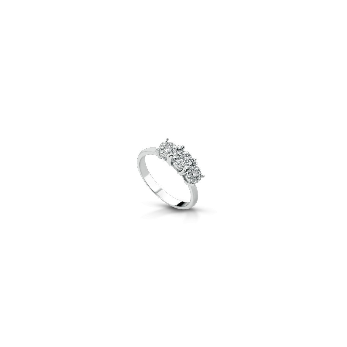 ANELLO FANTASIA IN ORO BIANCO 18 K CON DIAMANTI NATURALI E VVS