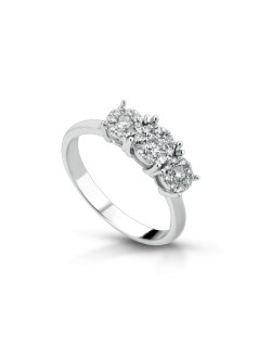 ANELLO FANTASIA IN ORO BIANCO 18 K CON DIAMANTI NATURALI E VVS