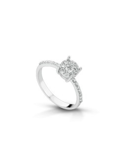 ANELLO FANTASIA IN ORO BIANCO 18 K CON DIAMANTI NATURALI E VVS