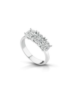 ANELLO FANTASIA IN ORO BIANCO 18 K CON DIAMANTI NATURALI E VVS