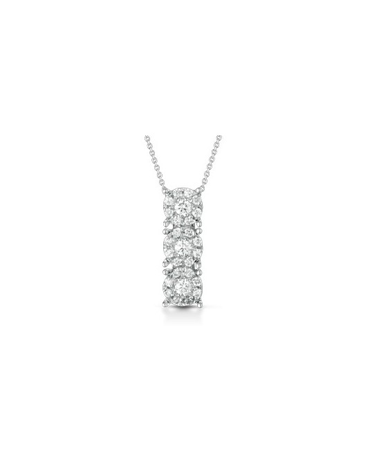 CIONDOLO FANTASIA IN ORO BIANCO 18 K CON DIAMANTI NATURALI E VVS