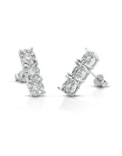 ORECCHINI FANTASIA IN ORO BIANCO 18 K CON DIAMANTI NATURALI E VVS