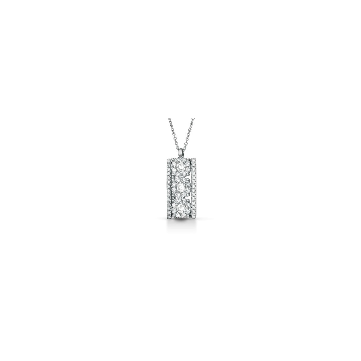 CIONDOLO FANTASIA IN ORO BIANCO 18 K CON DIAMANTI NATURALI E VVS