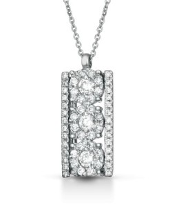CIONDOLO FANTASIA IN ORO BIANCO 18 K CON DIAMANTI NATURALI E VVS