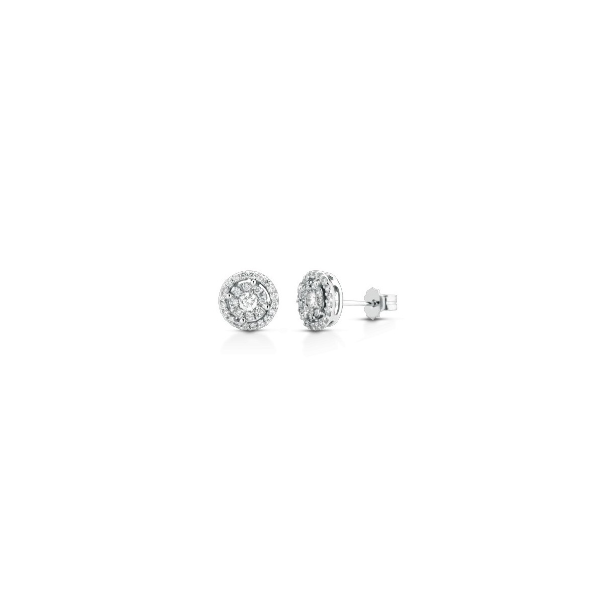 ORECCHINI FANTASIA IN ORO BIANCO 18 K CON DIAMANTI NATURALI E VVS