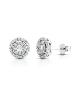 ORECCHINI FANTASIA IN ORO BIANCO 18 K CON DIAMANTI NATURALI E VVS