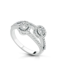 ANELLO FANTASIA IN ORO BIANCO 18 K CON DIAMANTI NATURALI E VVS