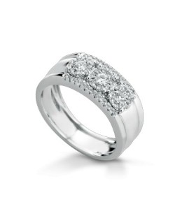 ANELLO TRILOGY IN ORO BIANCO 18 K CON DIAMANTI NATURALI E VVS