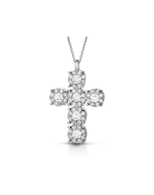 CIONDOLO FANTASIA IN ORO BIANCO 18 K CON DIAMANTI NATURALI E VVS