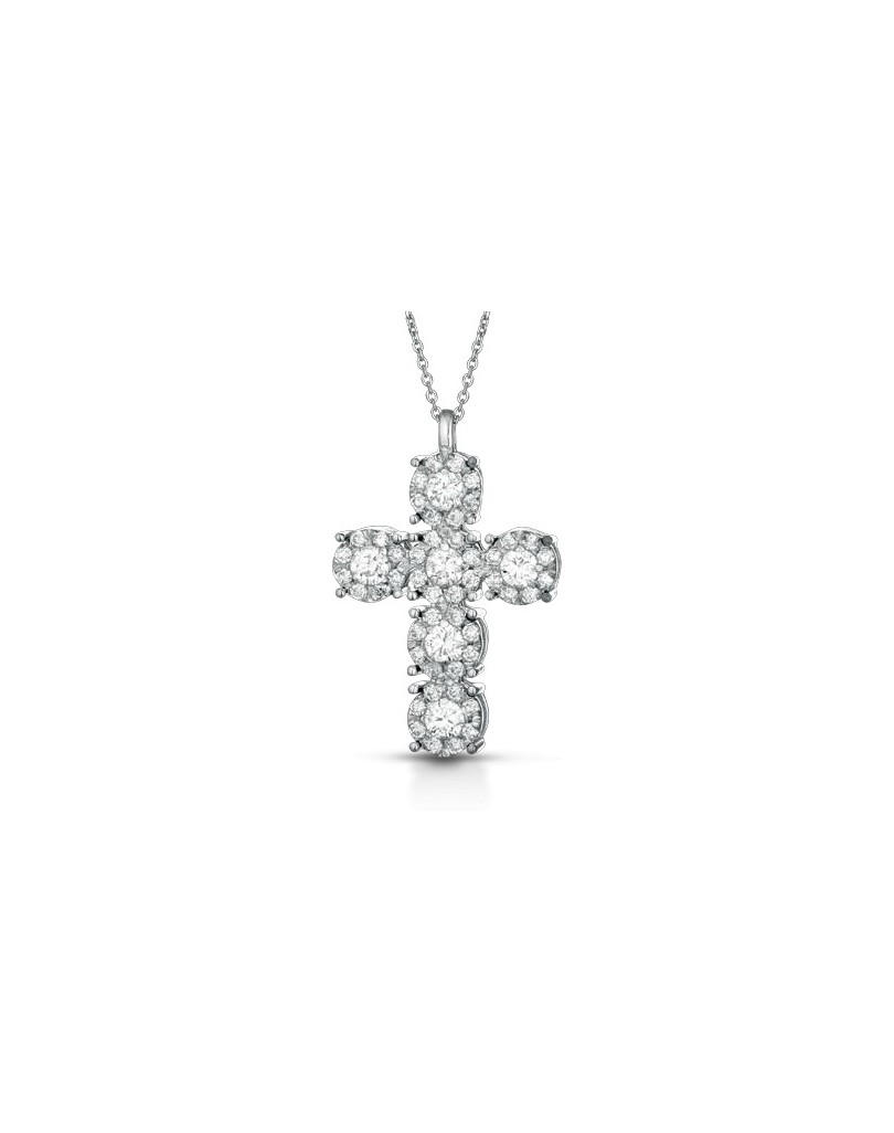 CIONDOLO FANTASIA IN ORO BIANCO 18 K CON DIAMANTI NATURALI E VVS