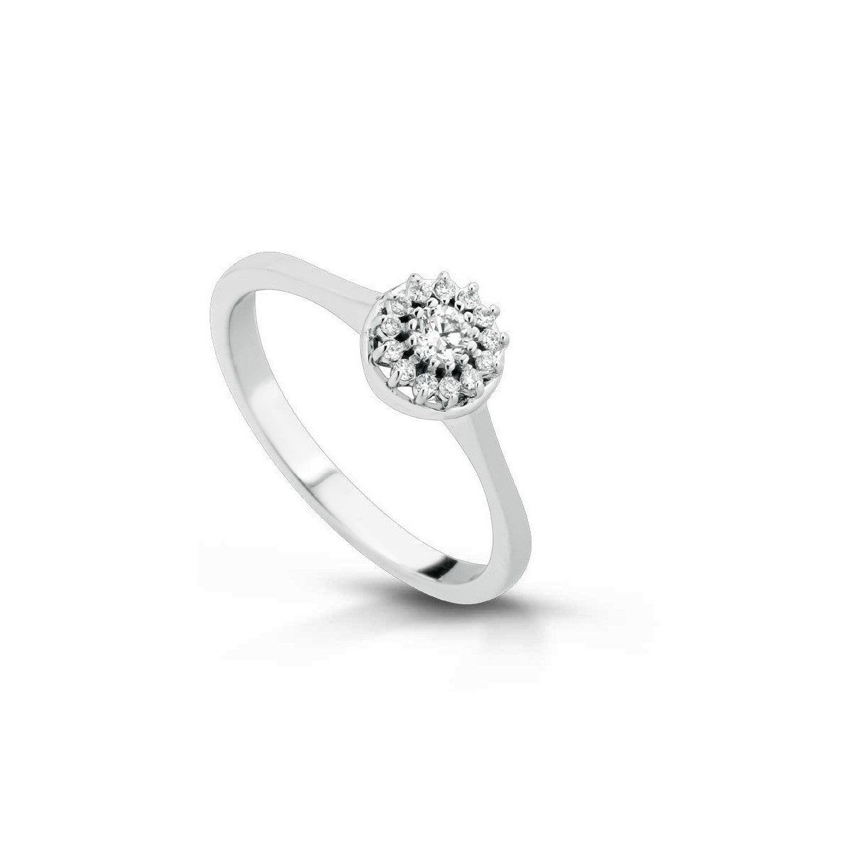 ANELLO FANTASIA IN ORO BIANCO 18 K CON DIAMANTI NATURALI E VVS