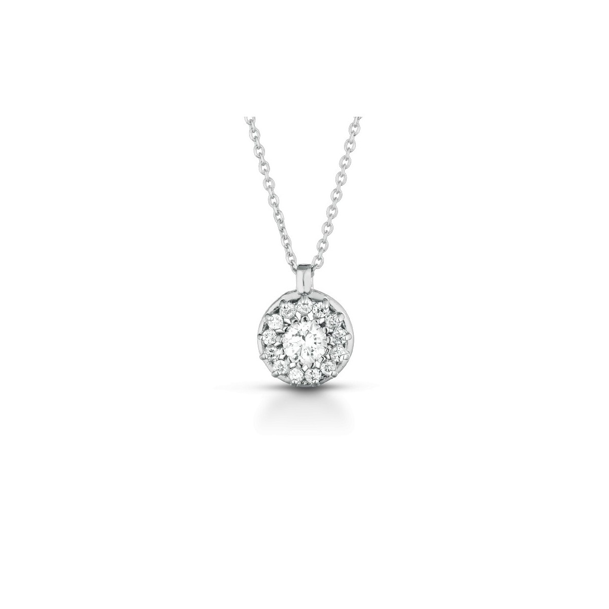 CIONDOLO FANTASIA IN ORO BIANCO 18 K CON DIAMANTI NATURALI E VVS