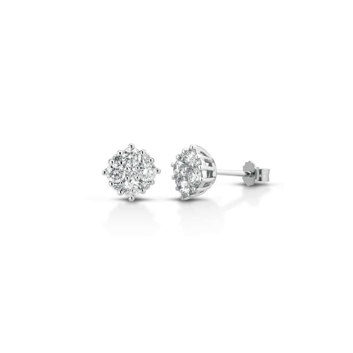 ORECCHINI FANTASIA IN ORO BIANCO 18 K CON DIAMANTI NATURALI E VVS