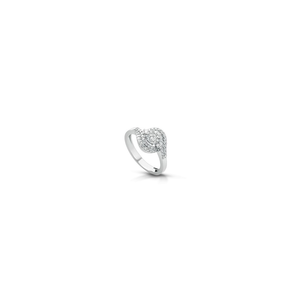 ANELLO FANTASIA IN ORO BIANCO 18 K CON DIAMANTI NATURALI E VVS