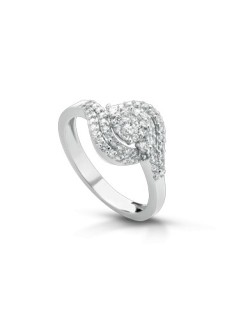 ANELLO FANTASIA IN ORO BIANCO 18 K CON DIAMANTI NATURALI E VVS