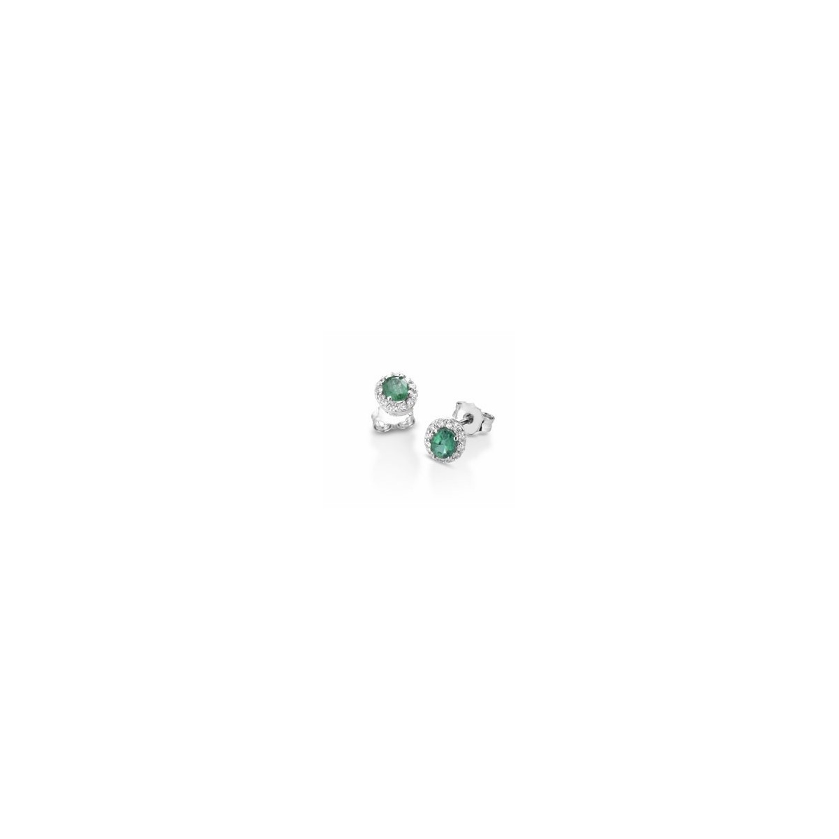 ORECCHINI FANTASIA IN ORO BIANCO 18 K CON RUBINI E DIAMANTI NATURALI E VVS