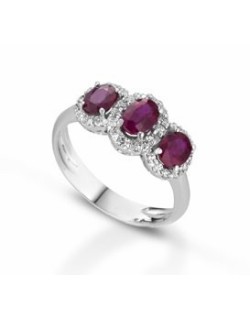 ANELLO FANTASIA IN ORO BIANCO 18 K CON ACQUA MARINA E DIAMANTI NATURALI