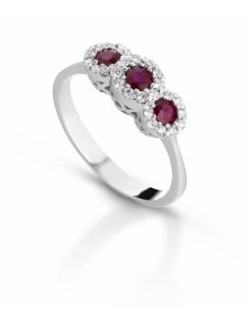 ANELLO FANTASIA IN ORO BIANCO 18 K CON ACQUA MARINA E DIAMANTI NATURALI