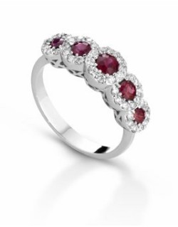 ANELLO FANTASIA IN ORO BIANCO 18 K CON ACQUA MARINA E DIAMANTI NATURALI
