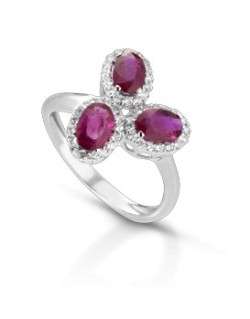 ANELLO FANTASIA IN ORO BIANCO 18 K CON ACQUA MARINA E DIAMANTI NATURALI