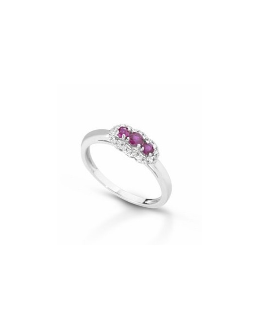 ANELLO FANTASIA IN ORO BIANCO 18 K CON ACQUA MARINA E DIAMANTI NATURALI