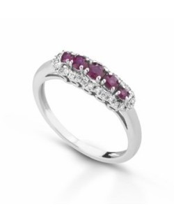 ANELLO FANTASIA IN ORO BIANCO 18 K CON ACQUA MARINA E DIAMANTI NATURALI