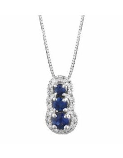 CIONDOLO FANTASIA IN ORO BIANCO 18 K CON RUBINO E DIAMANTI NATURALI E VVS