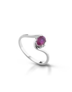 ANELLO FANTASIA IN ORO BIANCO 18 K CON ACQUA MARINA E DIAMANTI NATURALI