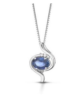 CIONDOLO FANTASIA IN ORO BIANCO 18 K CON RUBINO E DIAMANTI NATURALI E VVS