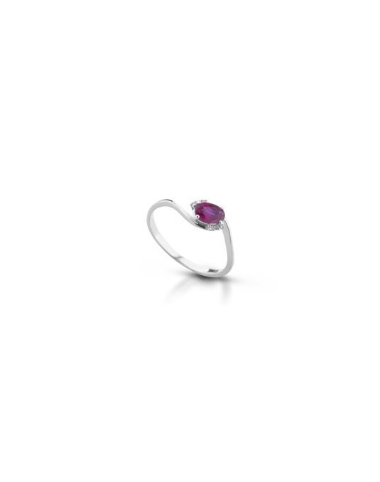 ANELLO FANTASIA IN ORO BIANCO 18 K CON ACQUA MARINA E DIAMANTI NATURALI
