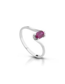 ANELLO FANTASIA IN ORO BIANCO 18 K CON ACQUA MARINA E DIAMANTI NATURALI