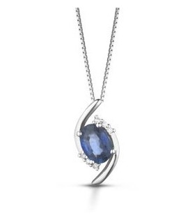 CIONDOLO FANTASIA IN ORO BIANCO 18 K CON RUBINO E DIAMANTI NATURALI E VVS