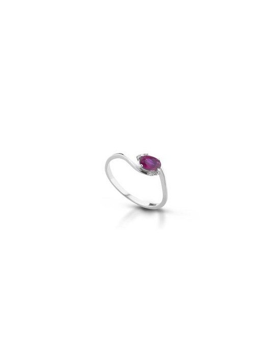 ANELLO FANTASIA IN ORO BIANCO 18 K CON ACQUA MARINA E DIAMANTI NATURALI