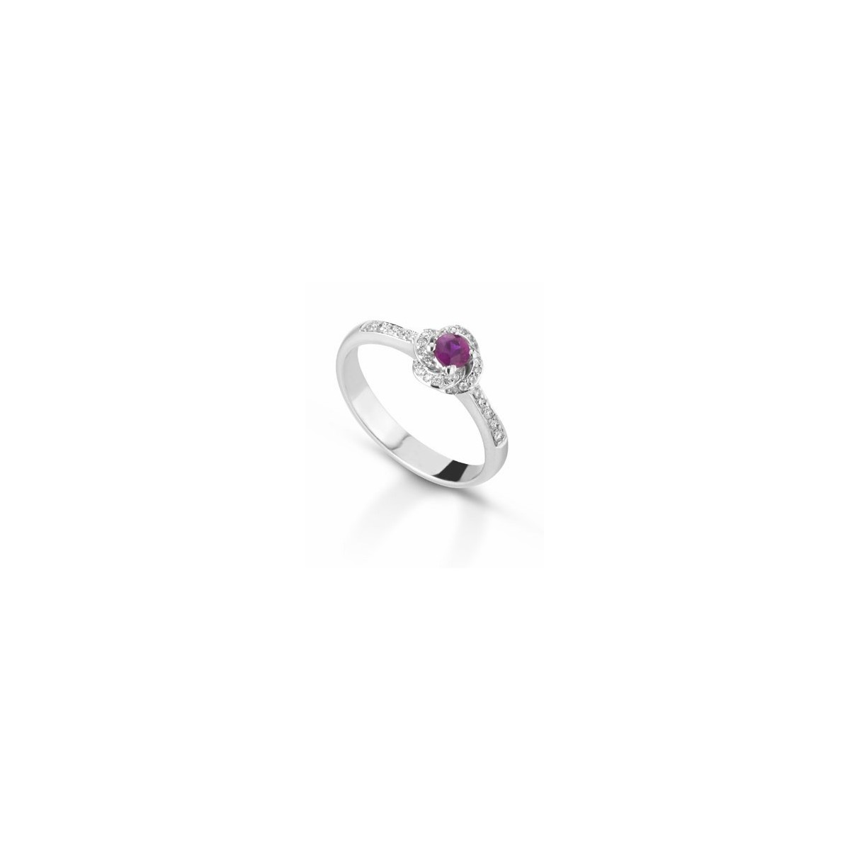 ANELLO FANTASIA IN ORO BIANCO 18 K CON ACQUA MARINA E DIAMANTI NATURALI