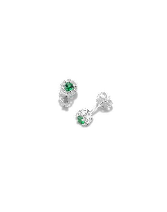 ORECCHINI FANTASIA IN ORO BIANCO 18 K CON RUBINI E DIAMANTI NATURALI E VVS