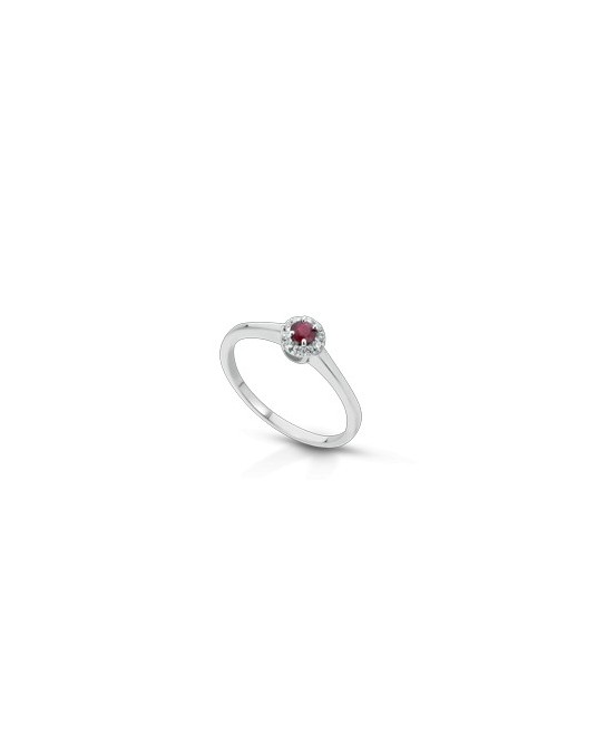 ANELLO FANTASIA IN ORO BIANCO 18 K CON ACQUA MARINA E DIAMANTI NATURALI