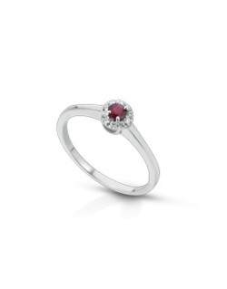 ANELLO FANTASIA IN ORO BIANCO 18 K CON ACQUA MARINA E DIAMANTI NATURALI