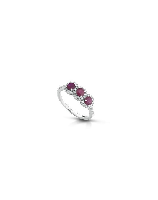 ANELLO FANTASIA IN ORO BIANCO 18 K CON ACQUA MARINA E DIAMANTI NATURALI