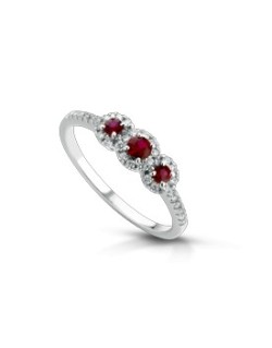 ANELLO FANTASIA IN ORO BIANCO 18 K CON ACQUA MARINA E DIAMANTI NATURALI
