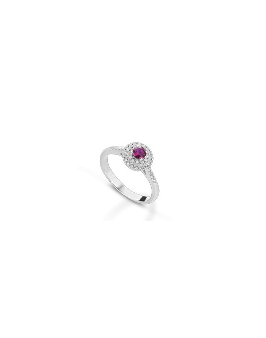 ANELLO FANTASIA IN ORO BIANCO 18 K CON ACQUA MARINA E DIAMANTI NATURALI