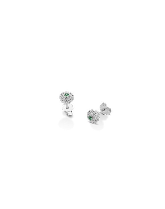 ORECCHINI FANTASIA IN ORO BIANCO 18 K CON RUBINI E DIAMANTI NATURALI E VVS