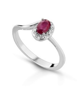 ANELLO FANTASIA IN ORO BIANCO 18 K CON ACQUA MARINA E DIAMANTI NATURALI