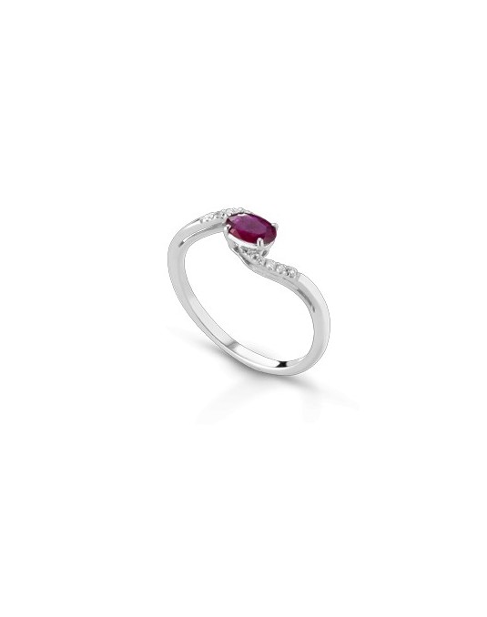 ANELLO FANTASIA IN ORO BIANCO 18 K CON ACQUA MARINA E DIAMANTI NATURALI
