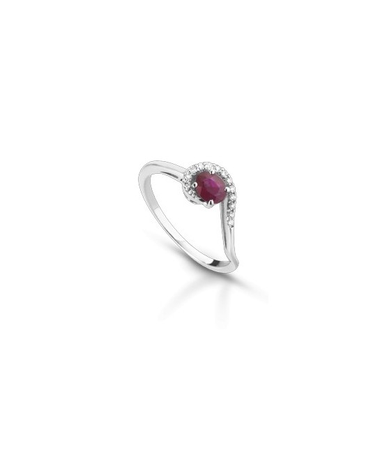 ANELLO FANTASIA IN ORO BIANCO 18 K CON ACQUA MARINA E DIAMANTI NATURALI