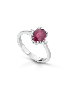 ANELLO FANTASIA IN ORO BIANCO 18 K CON ACQUA MARINA E DIAMANTI NATURALI