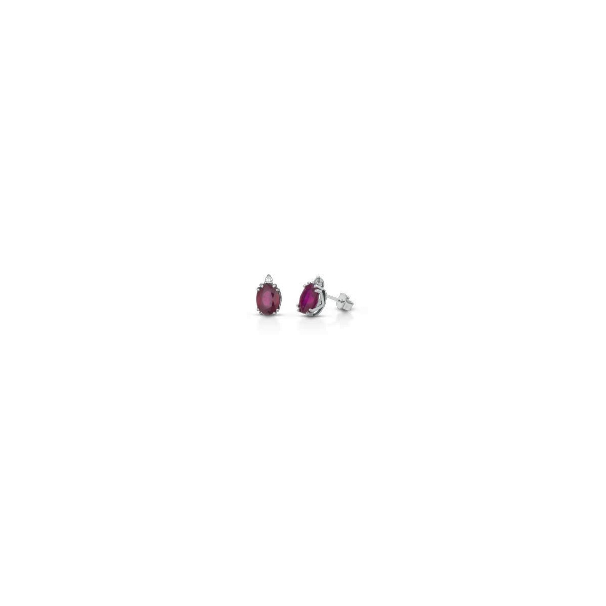ORECCHINI FANTASIA IN ORO BIANCO 18 K CON RUBINI E DIAMANTI NATURALI E VVS